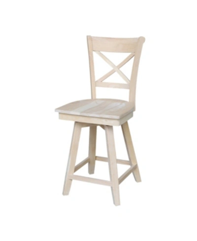International Concepts Charlotte Counter Height Stool With Swivel And Auto Return In Cream
