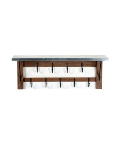 Alaterre Furniture Millwork Double Row Hook Shelf In Brown