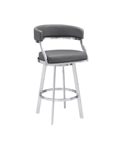 Armen Living Saturn 26 Counter Height Bar Stool In Gray