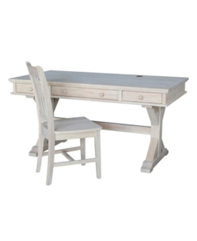 International Concepts Executive Desk With Canyon Base In White