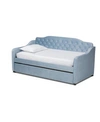 Baxton Studio Freda Traditional And Transitional Twin Size Daybed With Trundle In Blue