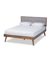 BAXTON STUDIO ALKE MID-CENTURY MODERN QUEEN SIZE PLATFORM BED