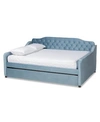 BAXTON STUDIO FREDA TRANSITIONAL AND CONTEMPORARY FULL SIZE DAYBED WITH TRUNDLE
