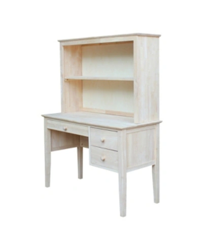 International Concepts Brooklyn Desk With Hutch In White