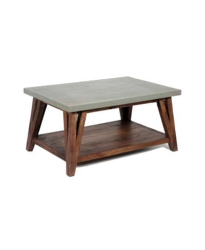 Alaterre Furniture Brookside Cement-top Wood Entryway Bench In Brown