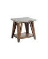 ALATERRE FURNITURE BROOKSIDE CEMENT-TOP WOOD END TABLE
