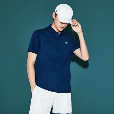 Lacoste Men's Sport Tennis Regular Fit Lightweight Knit Polo - M - 4 In Blue