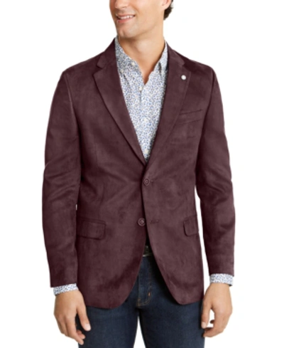 Nautica Men's Modern-fit Faux-suede Sport Coat In Burgundy