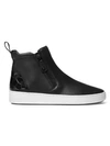 Michael Michael Kors Clay High-top Leather Sneakers In Black