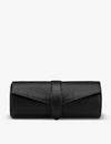 Smythson Panama Calf Leather Watch And Jewellery Roll In Black