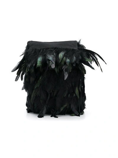 Andorine Kids' Feather Trim Backpack In Black