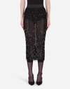 Dolce & Gabbana Ruched Beaded-fringe Midi Skirt In Multicolor