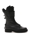 FENDI FENDI LOGO EMBOSSED BIKER BOOTS