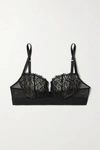 ID SARRIERI GUIPURE LACE, TULLE AND MICROFIBER UNDERWIRED SOFT-CUP BRA