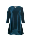 CAROLINE ROSE STRETCH VELVET DRAPED TUNIC,400013108165