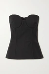 VALENTINO WOOL AND SILK-BLEND BUSTIER TOP