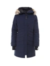 Canada Goose Lorette Fur-hood Down Parka Coat In Black