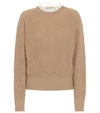 RED VALENTINO LACE-TRIMMED SWEATER,P00498083