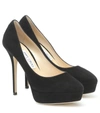 JIMMY CHOO JENARA 125 SUEDE PLATFORM PUMPS,P00502398