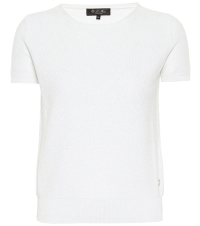 Loro Piana Girocollo Beausoleil Crewneck Short-sleeve Top In White