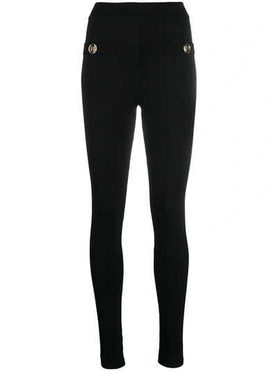 Balmain Knitted Skinny Trousers In Black