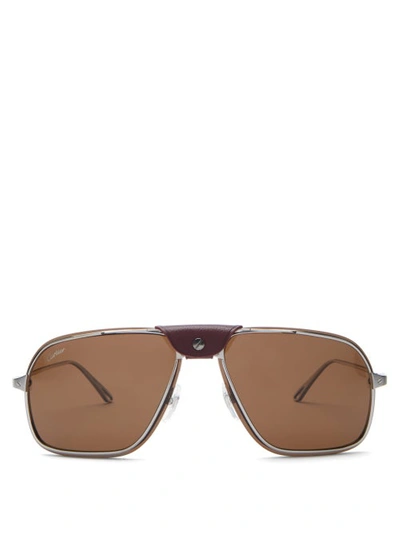 Cartier Pilot-frame Sunglasses In Gold