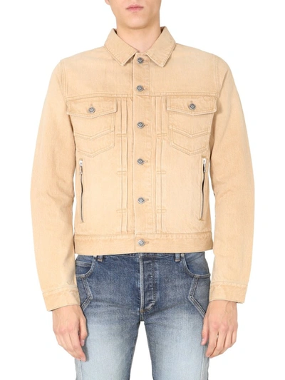 Balmain Men's  Beige Cotton Jacket