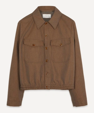 Lemaire Military Jacket In Ocre Brown