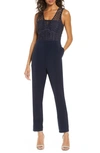 ADELYN RAE CAPRI LACE JUMPSUIT,F202B2070