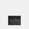 Coach Card Case With Horse And Carriage Print In Charcoal