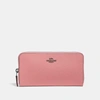 Coach Accordion Zip Wallet In Pink In Pewter/vintage Pink