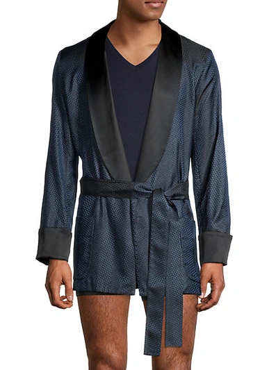 La Perla Tie-waist Robe In Blue