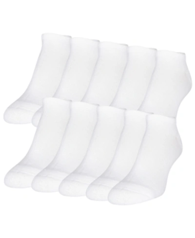 Gold Toe Women's 10-pack Casual Cushion Heel And Toe No-show Socks In White
