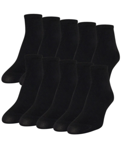 Gold Toe Women's 10-pack Casual Lightweight Ankle Socks In Black
