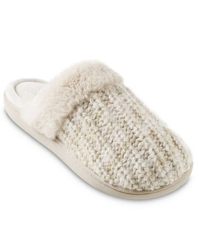 Isotoner Signature Women's Sweater Knit Sheila Clog Slippers In Sand Trap