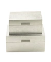Cosmoliving By Cosmopolitan Set Of 2 Silver Wood Glam Box, 11", 13" In Silver-tone