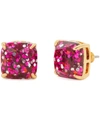 KATE SPADE GLITTER CRYSTAL SQUARE STUD EARRINGS