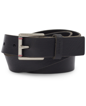tommy hilfiger black leather belt