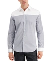 DKNY MEN'S CUT AND SEW MICRO PLAID SHIRT, CREATED FOR MACY'S