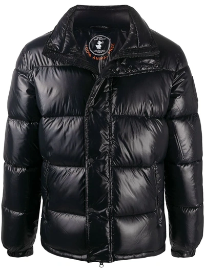 Save The Duck Padded Zip-up Jacket In Black