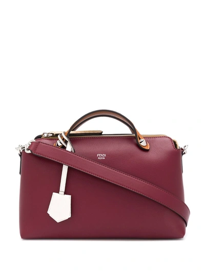 Fendi By The Way Leather Boston Bag In Red