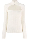 GANNI CUT-OUT CABLE-KNIT JUMPER