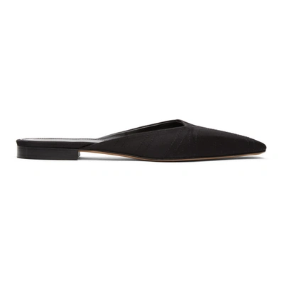 Totême Toteme Black Satin Slippers In Black