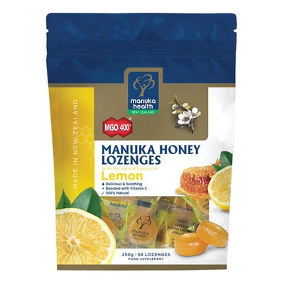 Manuka Health New Zealand Ltd Manuka Health Mgo 400+ Manuka Honey Lozenges With Lemon - 58 Lozenges