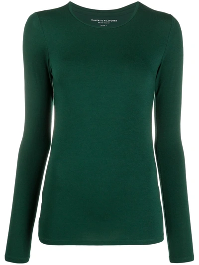 Majestic Casual Long-sleeve Top In Green