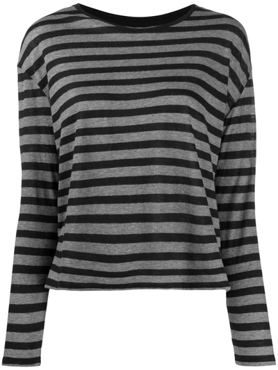 Majestic Stripe Long-sleeve Jumper In Black