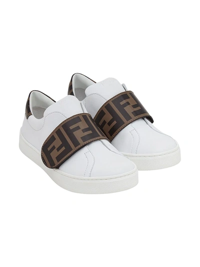 FENDI ZUCCA TOUCH-STRAP LOW-TOP SNEAKERS