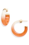 Gas Bijoux Abalone Hoop Earrings In Orange