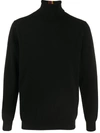 Paul Smith Mens Black Turtleneck Fine Purl Knit Cashmere Jumper M