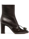 L'AUTRE CHOSE BUCKLE-DETAIL HEELED BOOTS